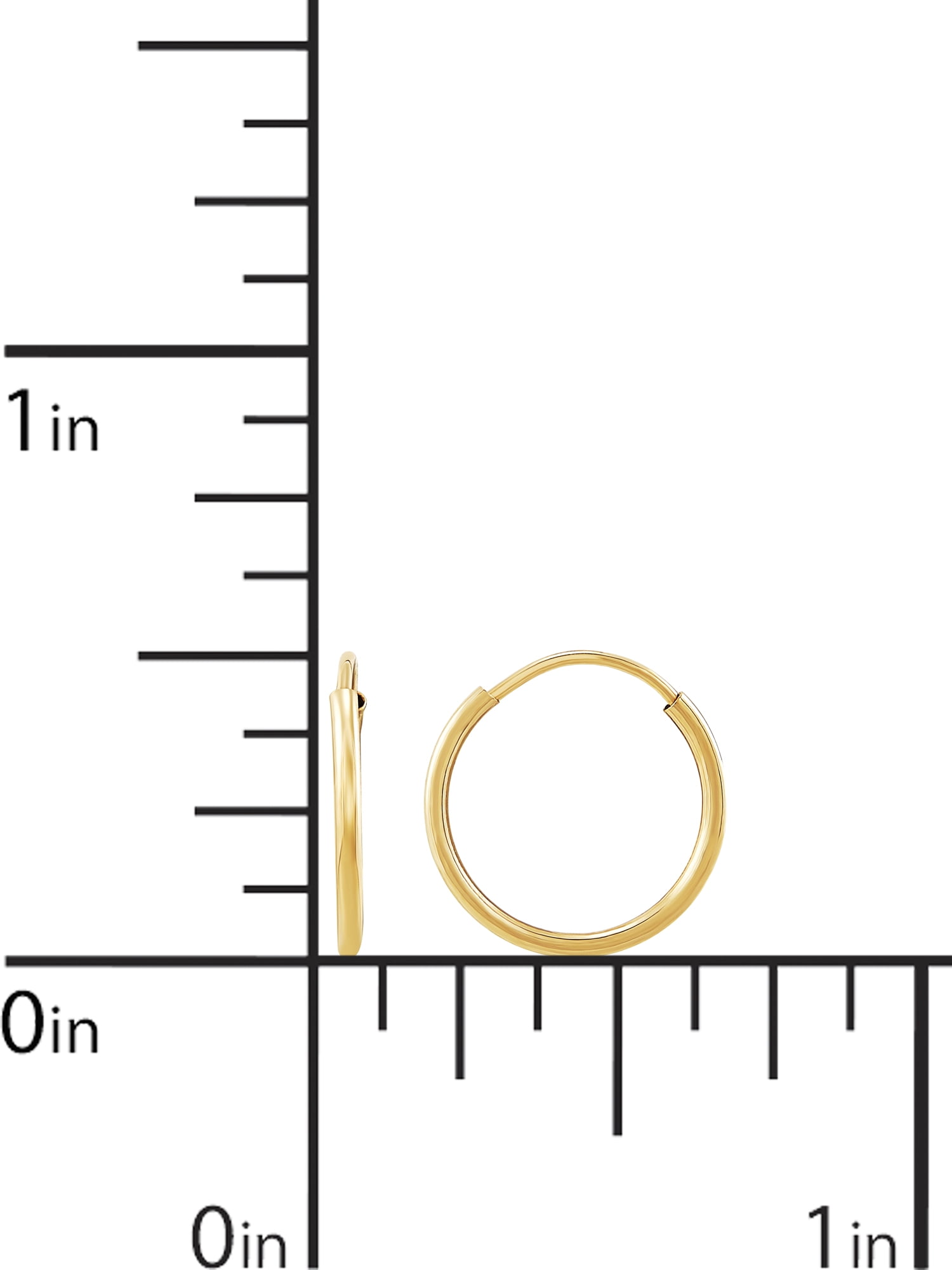 Richline Group Inc. 10K Yellow Gold 12MM Hollow Round Endless Hoop Earrings - Stainless Steel