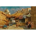 thumbnail image 2 of Carl Wuttke 18x13 Black Ornate Wood Framed Double Matted Museum Art Print Titled - Oriental Bazaar (Approx. 1900-10), 2 of 5