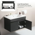 thumbnail image 4 of Furvclv 30 Inch Wall Mounted Bathroom Vanity, Bathroom Cabinet With Ceramic Sink, Overflow, 2 Full-extension Doors, Waterproof Single Sink Bathroom Vanity Cabinet, 4 of 9
