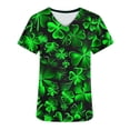 thumbnail image 5 of BiZtdJrK St. Patrick's Day Women Scrubs Tops Workwear Loose Nursing Uniform Scrubs Shirts Fashion Irish Holiday Tops with Pockets Army Green S Prime Day Sales Today 2025 Clearance, 5 of 6
