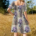 thumbnail image 4 of Iris Painting Sleeveless Dress dresses for woman beach dress Woman's evening dress, 4 of 7
