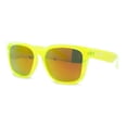 thumbnail image 2 of Kush Color Mirror Mens Sport Horn Rim Rectangle Plastic Sunglasses Neon Green - Orange Mirror, 2 of 4