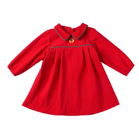 

NECHOLOGY Baby Fall Outfits for Girls Toddler Baby Kids Cute Girls Christmas Soild Red Skirt Set for Toddler Girls Dress Red 12-24 Months