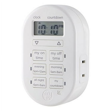 myTouchSmart Indoor Digital Timer, 1 Polarized Outlet, 24hr, Plug-in, White, 0 Amps