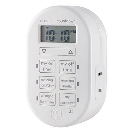 myTouchSmart Indoor Digital Timer  1 Polarized Outlet  24hr  Plug-In  White