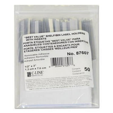 C-Line Self-Adhesive Label Holders, Top Load, 1/2 x 3, Clear, 50/Pack