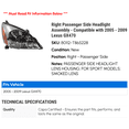 thumbnail image 2 of Right Passenger Side Headlight Assembly - Compatible with 2005 - 2009 GX470 2006 2007 2008, 2 of 2