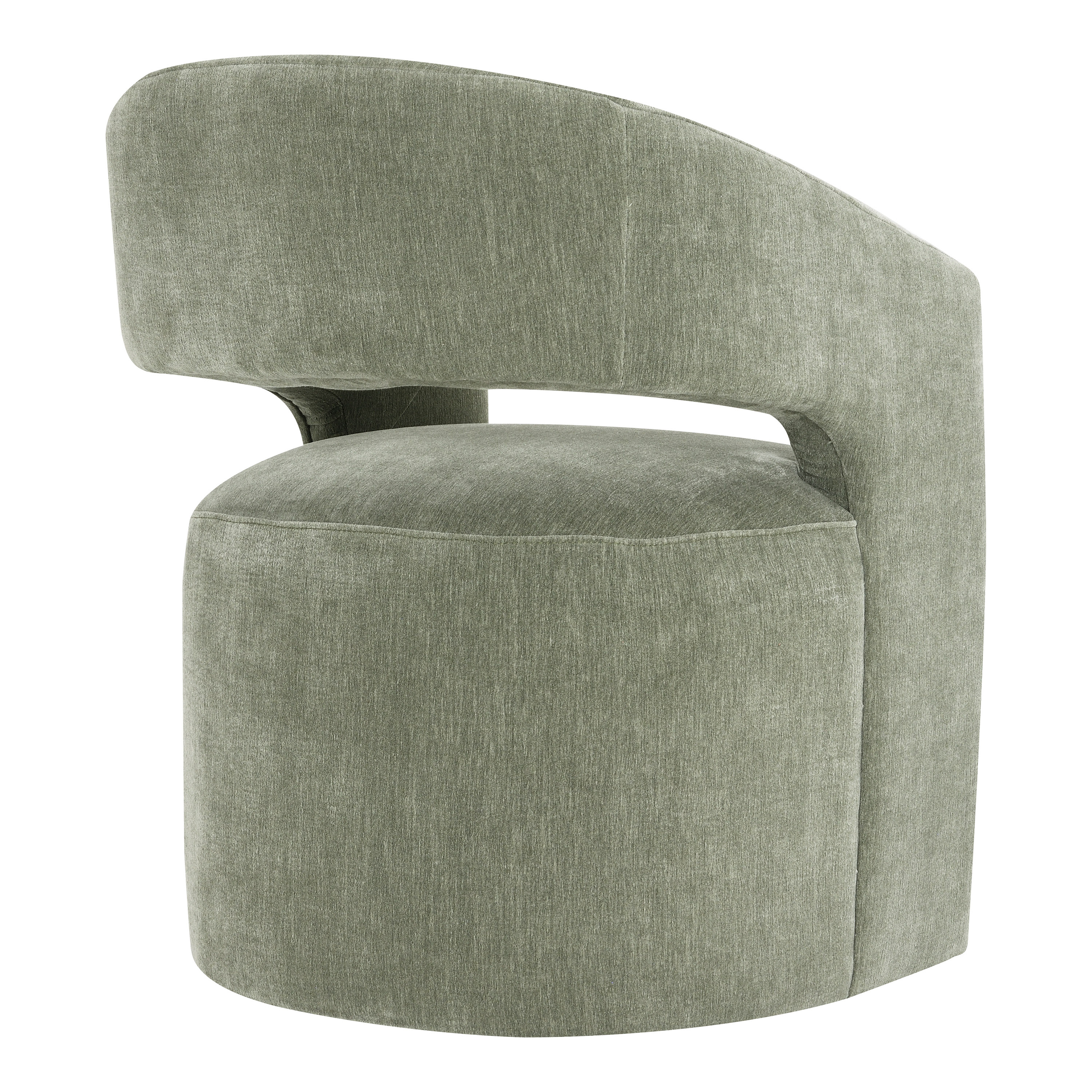Furniture of America Arize Modern Fabric Barel Back Accent Chair with Casters, Green