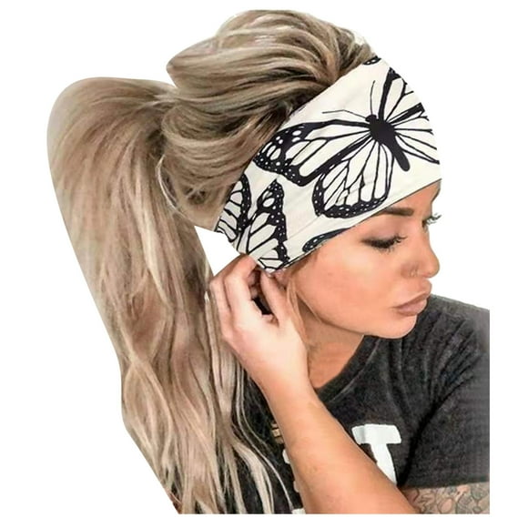 2025 Women Print Headband for Adults Elastic Head Wrap Hair Headbands for Curly Hair Band Bandana Headband