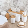 thumbnail image 6 of White Tissue Box Cover Padang with Bamboo Top - Elegant Design for Home and Office - Enhance Décor and Organization, 6 of 8