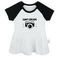 thumbnail image 1 of Can't Escape... Funny Dresses For Baby, Newborn Babies Skirts, Infant Princess Dress, 0-24M Kids Graphic Clothes (Black Raglan Dresses, 6-12 Months), 1 of 4