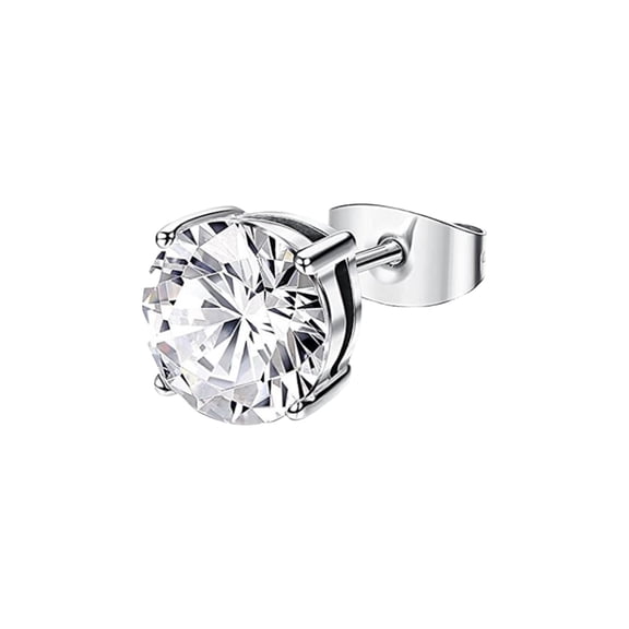 Men Earrings Silver Diamond Earrings for Men Women Stud Earrings Sterling Silver Earrings Hypoallergenic Earrings Studs White Gold Cubic Zirconia Stud Earrings Mens Diamond Earrings(White,)