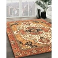 thumbnail image 3 of Ahgly Company Machine Washable Indoor Round Abstract Yellow Orange Area Rugs, 4' Round, 3 of 7