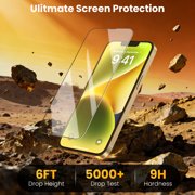 TOPVISION 3-Pack Enhanced Screen Protector for iPhone 13/14/13 Pro(6.1), 9H Hardness, Shatter Protection, HD Clear Tempered Glass, Full Coverage Easy, Case Friendly