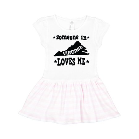 

Inktastic Virginia Vacation Someone Loves Me Gift Toddler Girl Dress
