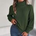 thumbnail image 1 of PEONAVET Chandails pour Femmes Mode Manches Longues Col Rond Ample Tendance Blouse Tricotée, 1 of 4