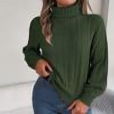 PEONAVET Chandails pour Femmes Mode Manches Longues Col Rond Ample Tendance Blouse Tricotée