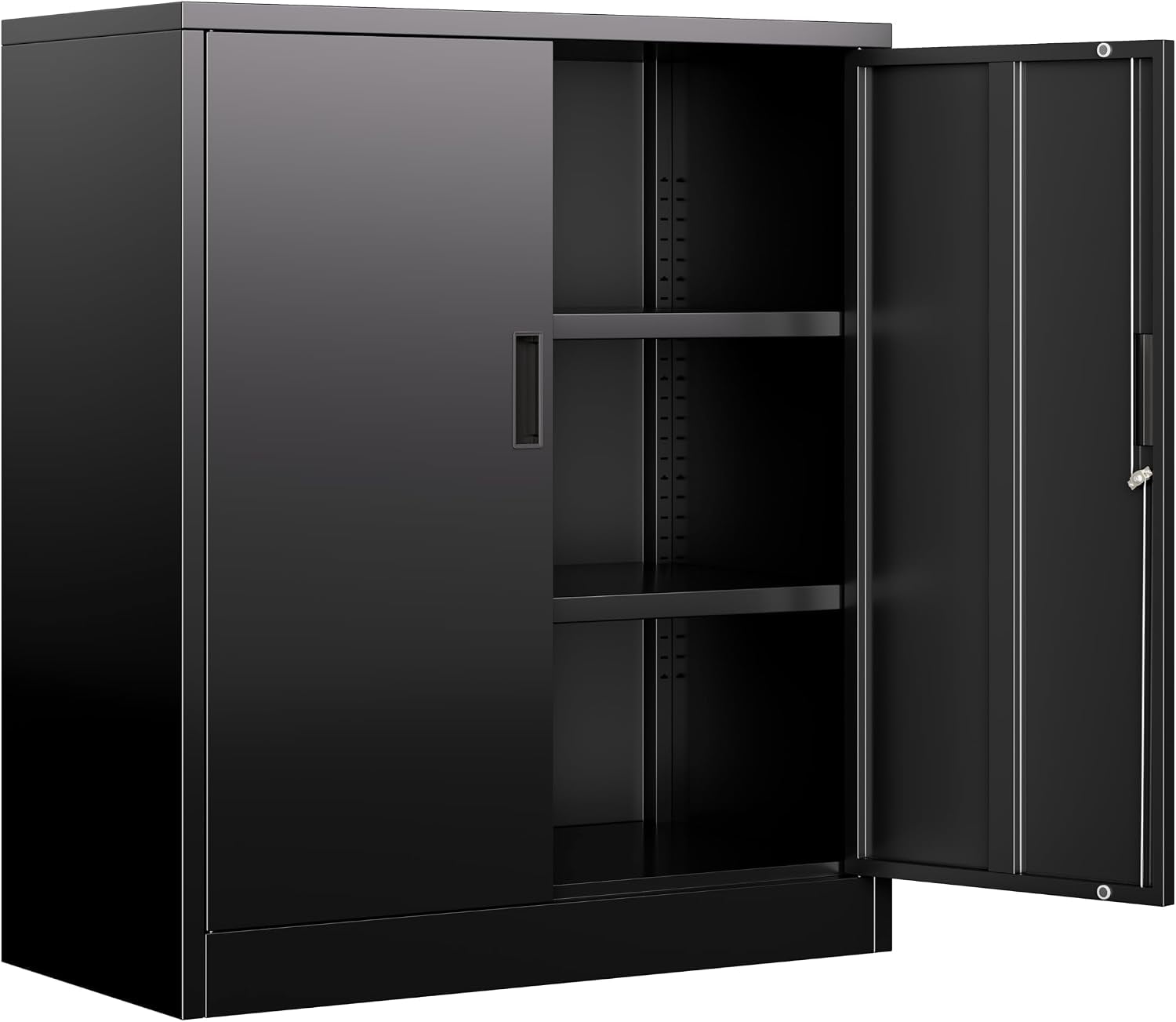 Garage Storage Cabinet with Doors and 4 Adjustable Shelves