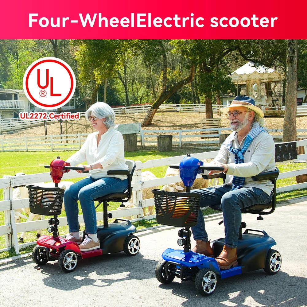 TOXOZERS Mobility Scooter,Folding 4 Wheels Mobility Scooters for Seniors,Replacement Electric Wheelchair,42X37X19in,110lbs,Red
