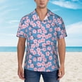 thumbnail image 2 of Fuzoiu Orchids Flowers Print Hawaiian Shirt for Men, Summer Beach Casual Short Sleeve Button Down Shirts, Men’s Beach Summer Shirts with Pocket,3X-Large, 2 of 7