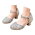 thumbnail image 3 of Fozruso Low Heels Dress Shoes for Girls,Sizes 11 Little Kid,Girls Low Heel Glitter Shoes Party Dress Shoes For Toddler, 3 of 7