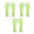 thumbnail image 1 of Paquete de 3 guantes de limpieza reutilizables - Guantes para lavar platos con palmas en relieve - Guantes domésticos impermeables para lavandería, 1 of 5