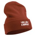 thumbnail image 4 of You Are Enough Embroidered 12 Inch Long Knitted Beanie - Red OSFM, 4 of 5