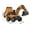 Yellow, variant on Clearance! 2-in-1 Backhoe Loader Toy for Kids, Pull Back Construction Vehicle Truck Toy with Movable Excavator Arm & Tilt Dump Bed, ABS Plastic Engineering Truck, Pretend Play Gift for Boys Ages 3+