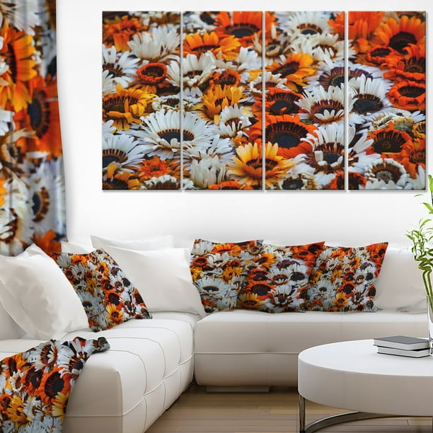 Tournesols Colorés dans le Jardin - Toile Florale Art Imprimer