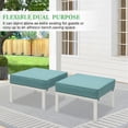 thumbnail image 3 of Cozyhome 2 Pc Outdoor Footstool, Patio Aluminum Ottomans With Thick Cushion, Compact And Comfortable, White, 3 of 9