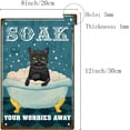thumbnail image 2 of Black Cat Metal Tin Sign Soak Your Worries Away Signs Vintage Bathroom Iron Sign Painting Poster Plaque Retro Mural Hanging Wall Art Decor for Restaurant Home Cafes Toilet Gifts 8x12Inch, 2 of 7