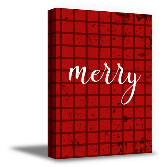 Awkward Styles Christmas Wall Art Canvas Merry Christmas Plaid Home Decor Prints