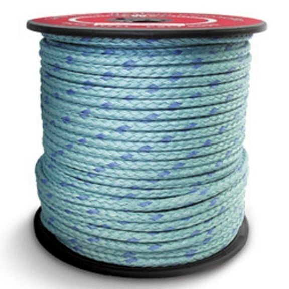 CWC 12-Strand BLUE STEEL™ Rope - 1/4" x 600 ft., Teal W/Dk Blue Tracer