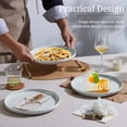 thumbnail image 4 of Vesteel Dinner Plates Set of 6, 10.2inch Ceramic Stoneware Sets for Home Restaurant, Large Dinnerware for Serving Steak, Pizza, Dishwasher & Microwave Safe, 4 of 8