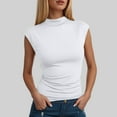 thumbnail image 3 of yueewhu Women's Going Out Basic Tank Tops Mock Neck Spring Clothes Sleeveless Cute Shirts Summer Y2K Sexy Outfits 2026 (White, L), 3 of 6