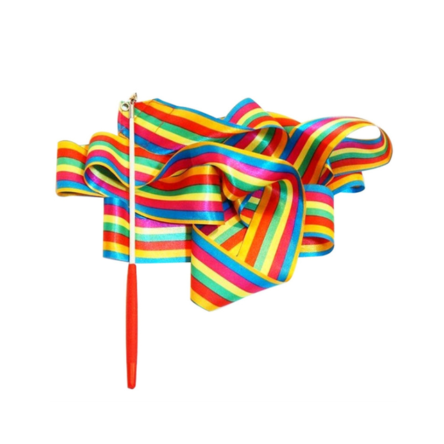 Ribbon Dance Rainbow Ribbon Children's Dance Gymnastics Rhythm Stick Colorful Gymnastics Ribbon Sporting Goods (6M)