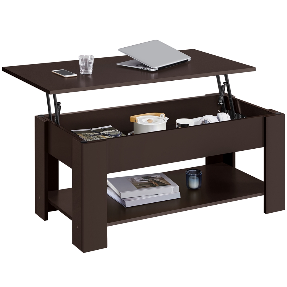 Yaheetech Lift Top Coffee Table w/Hidden Compartment & Storage For Living Room Reception Room Office, Espresso - image 4 of 9