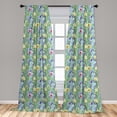 thumbnail image 5 of Ambesonne Plant Curtains, Cactus Buds Types Pattern, Pair of 28"x95", Green and Blue, 5 of 5