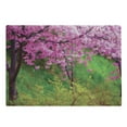 thumbnail image 1 of Japanese Cutting Board, Sakura Flowers Trees in Spring Garden Landscape Floral Pink Blossom Pattern, Decorative Tempered Glass Cutting and Serving Board, Large Size, Pink and Green, by Ambesonne, 1 of 1