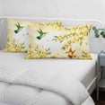 thumbnail image 3 of Watercolor Floral Pillow Covers, Linen Long Throw Pillow Case, Yellow Flower Hummingbirds Botanical Spring Holiday Pillow Protector Decorative Cushion Cover for Living Room/Bedroom 20" x 26", 3 of 8