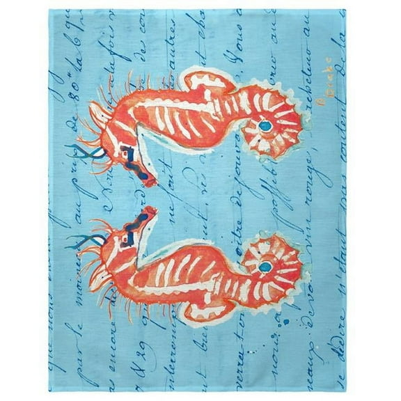 Betsy Drake PM100B 14 x 18 in. Coral Seahorses Place Mat - Set of 4