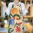 thumbnail image 6 of Oranges Flowers Beige Pattern Apron-Garden Aprons for Women with Pockets-Cotton Linen Waterproof Kitchen Cooking Gardening Aprons Adjustable for Kitchen,Cooking,BBQ and Salon 33x27 Inch, 6 of 7