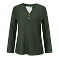 thumbnail image 4 of Holzkary Women's V Neck Long Sleeve Tops Button Down Casual T Shirts Basic Loose Fit Tunic Blouse Long Sleeve Tops Women 2025 Autumn Womens Neck T Shirts Casual Shirts for Women Uk Dark Grey 3Xl, 4 of 8