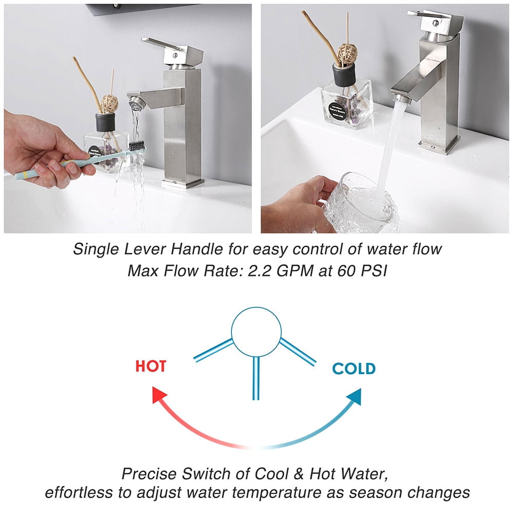 Aquaterior Modern 1 Hole Bathroom Faucet Vanity Sink Basin DIY Home CHR