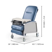 VEVOR Geri Chair Recliner, 3-Position Reclining Geri Chair, Movable Medical Recliner Chairs with 4 Wheels, Soft Padded Seat & Detachable Tray, Ideal for Hospital,Nursing Home,and Geriatric Home Care