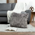 thumbnail image 4 of Somerset Home Himalayan Faux Fur Pillow - 22Â” Square Cover & Insert, Gray, 4 of 6