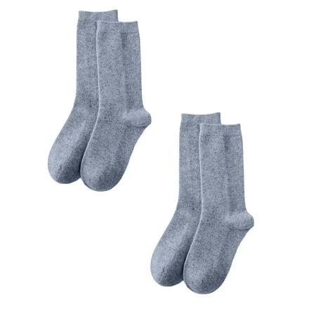 Kcodviy 2Pairs Women Casual Home Socks Sheer Knee Highs Warm Wool Socks Solid Ripped Pantyhose Color Mid Calf Socks Stockings For Women Lingerie Nylon Stocking