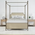 thumbnail image 6 of Hillsdale Furniture McArthur Metal Upholstered Canopy Queen Bed, Bronze with Linen, 6 of 13