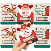 Big Dot of Happiness Christmas Cowboy - DIY Assorted Western Santa Party Cash Holder Gift - Funny Money Cards - Set of 6
