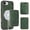 Green, variant on For iPhone 16e Case with Credit Card Holder,for iPhone 16e Premium Leather Phone Case Removable Wallet Compatible with MagSafe,Wallet Detachable 2-in-1 Women Men,Brown